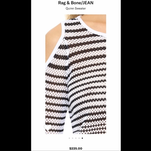 Rag and Bone Jean Quinn size small cold shoulder open knit sweater - Picture 11 of 13